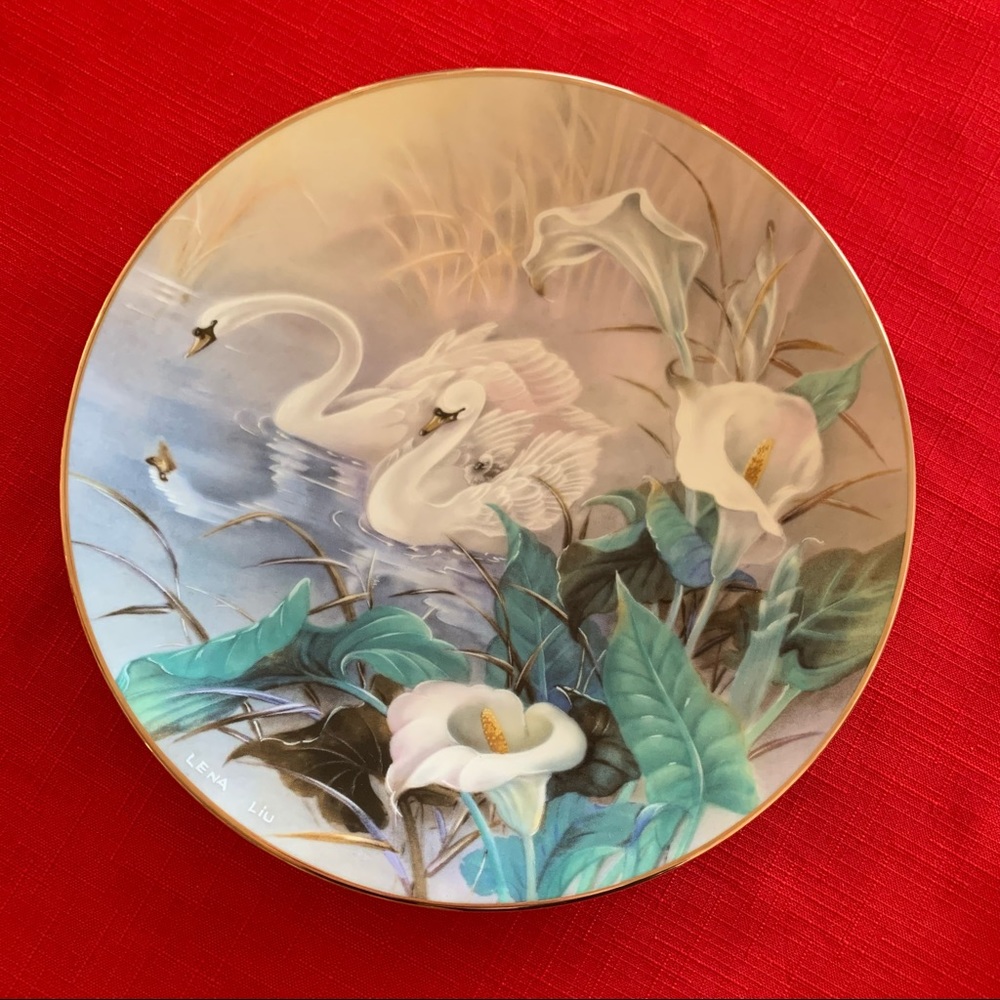 Vintage Bradex 1991 Decorative Swan Plate “The Swans” Ceramic Art Home Decor